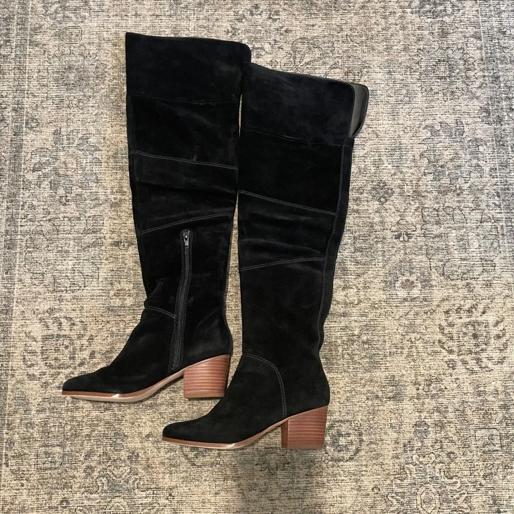 Sole Society Melbourne‎ Suede Over The Knee Boots Black Women's Size 7.5 NIB